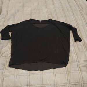 Forever 21 Black High-low 3/4 Long Sleeve Top Size M!